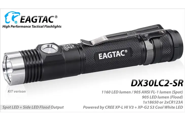 EAGTAC D Series DX30LC2-SR Side-LED Rechargeable LED Flashlight Kit w/ Free Shipping — 3 models - view 7